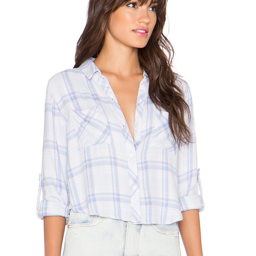 Rails * Crop Hunter Plaid Button Front - image 2